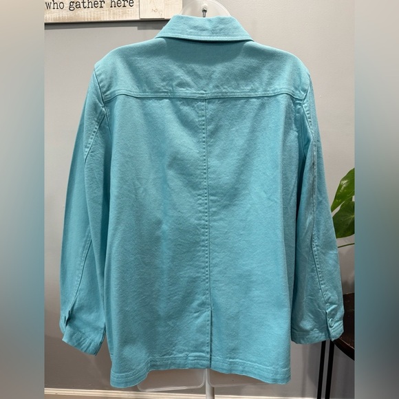 Apple Seeds Aqua Blue Button Front Jacket Women's Size PL - Picture 7 of 12